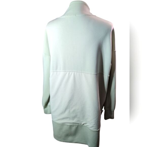 FLX Mint Green Open Front Quilted Knit Long Athleisure Cardigan - Size Medium - Picture 4 of 10